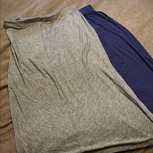 LOFT Gray, Fuchsia, and Navy Maxi THREE Skirt Set XL L